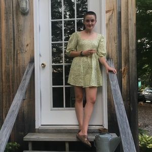 Green floral mini dress Motel